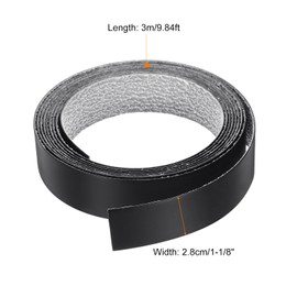 uxcell Black PVC Edge Banding, 1-1/8" x 9.84ft Pre-Glued Flexible Edge Banding for Furniture Repair & Restoration