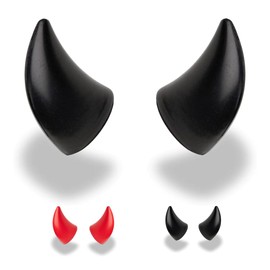 Helmet Flair Softeez Black Devil Horns for Helmet | Made in USA | Foam Helmet Accessory for Bike Helmet, Ski Helmet & Airsoft Helmet | Peel & Stick | Pair (Helmet Not Included) (Black)