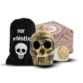 Aztec Death Whistle Loudest, Best Traditional Aztec Death Whistle Apex Predator, Devices To Annoy Neighbors Gifts For Men Unique Rare Finds (Gold)
