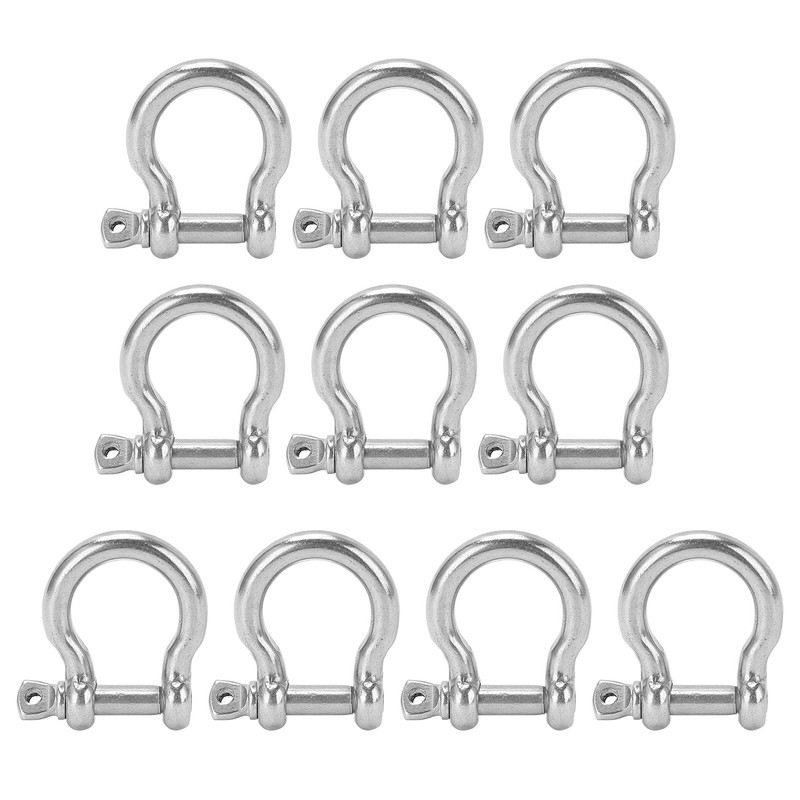 Bow Shackle, Great Load Capacity 304 Stainless Steel 10Pcs D