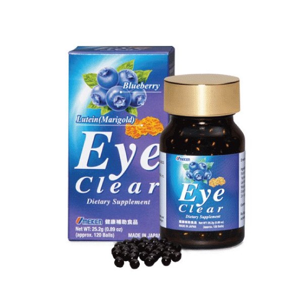 Umeken Eye Clear Dietary Supplement - Supports Eye Health, Blueberry Extract with Lutein (Marigold), Vitamins A, C, and E, 1 Bottle, 120 Tablets