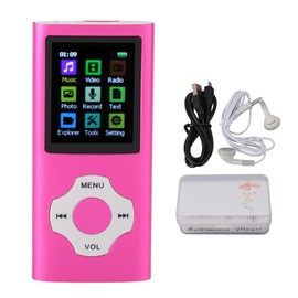 MP3 Player HiFi Lossless Rechargeable 1.8in TFT Screen Portable Music Player with Electronic Book Radio Recorder Roseate Plus 8GB Card