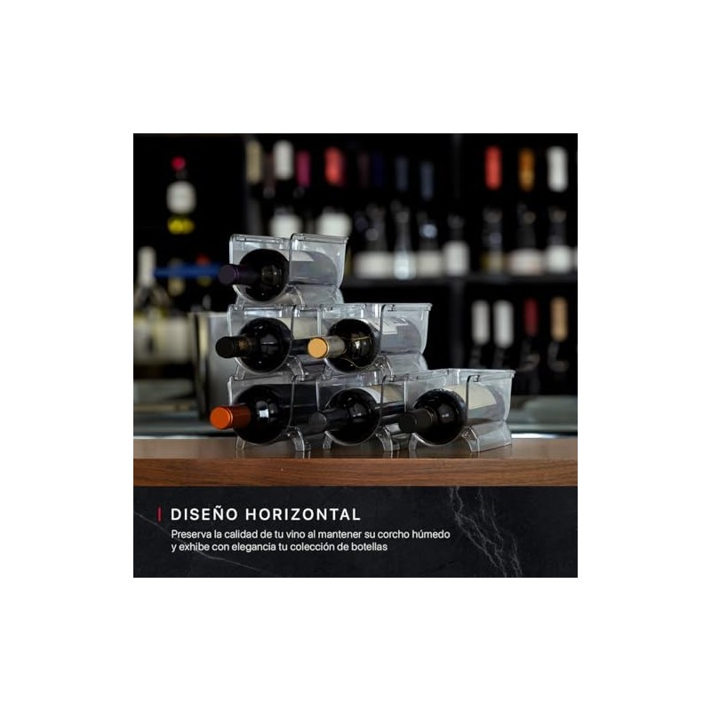 Cookify Set de 6 Organizadores Apilables para Botellas de Vino,