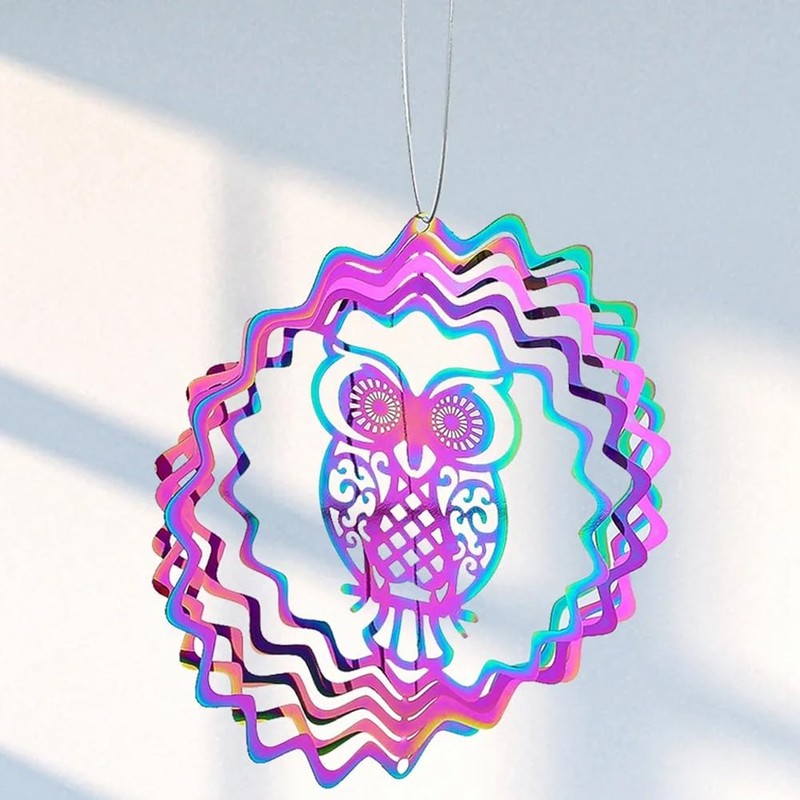 Tiudium Fairy Kinetic Gradient Color Wind Spinner Sculpture 3D Wind