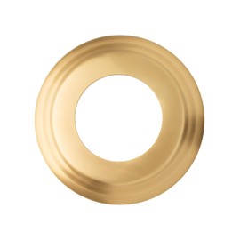 The Can Converter Ceiling Medallion for Recessed Can Light – Home Improvement Decorative Steel Beveled Goof Ring & Cover Plate for 5" & 6" Cans, Small Ceiling Medallion for Chandeliers, Brushed Brass