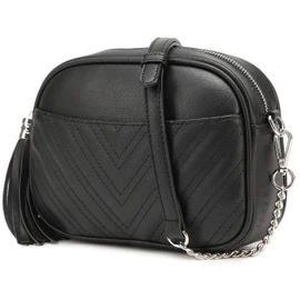 Lola Mae - Bolso bandolera acolchado, diseño moderno, 1a3-negro-plata Hardware Lm691, Small