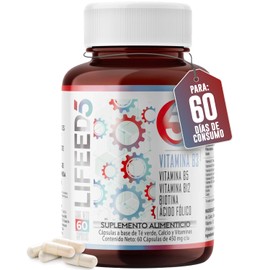 LIFEED5 Complejo B  Vitaminas B1, B2, B3, B5, B6, B12 60 cápsulas                                                                                     