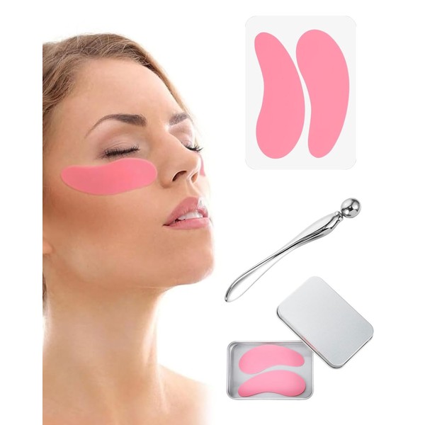 WUNZILO 1 Paar Wiederverwendbare Augenklappen, Silikon Augenpads Wiederverwendbar Unteraugenmaske zum