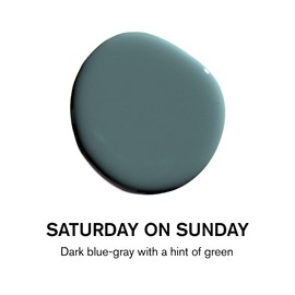 BACKDROP | Premium Exterior Paint | Standard Semi Matte, Low Sheen Finish | Self-Priming, Low VOC, Green Wise Certified | SATURDAY ON SUNDAY - Dark blue-gray with a hint of green | 1 Gallon