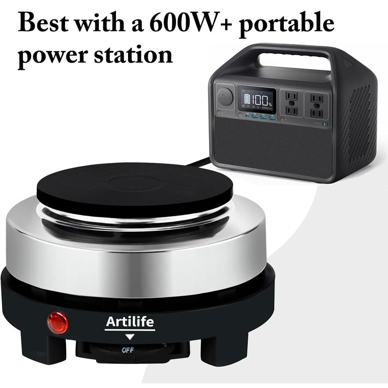Artilife 500W Small Hot Plate Mini Hot Plate,500w Small Electric