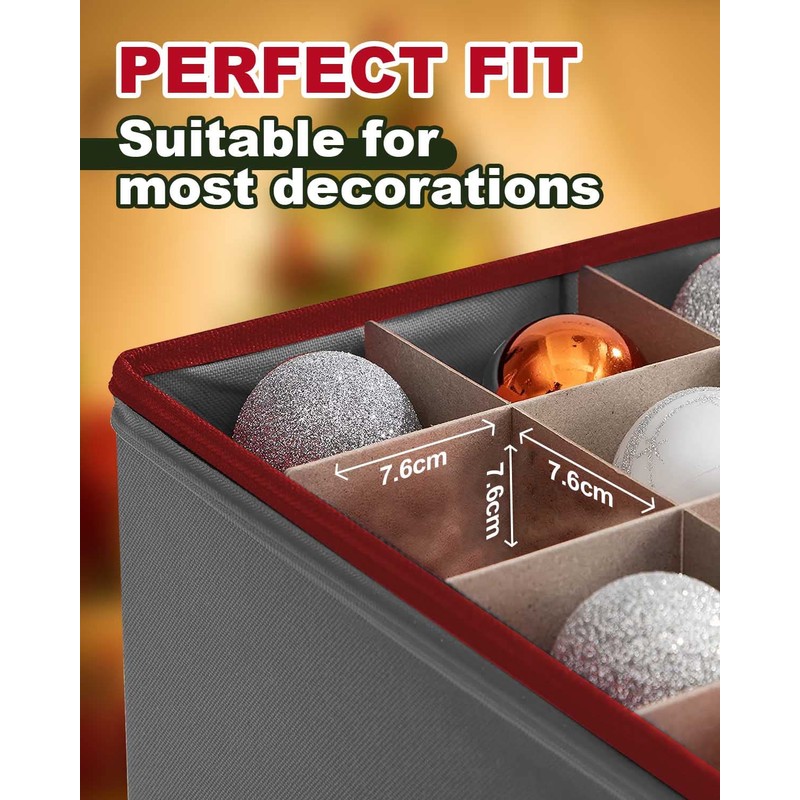 ArkCamp Christmas Ornament Storage Box with Dividers, 4-Tier Design with