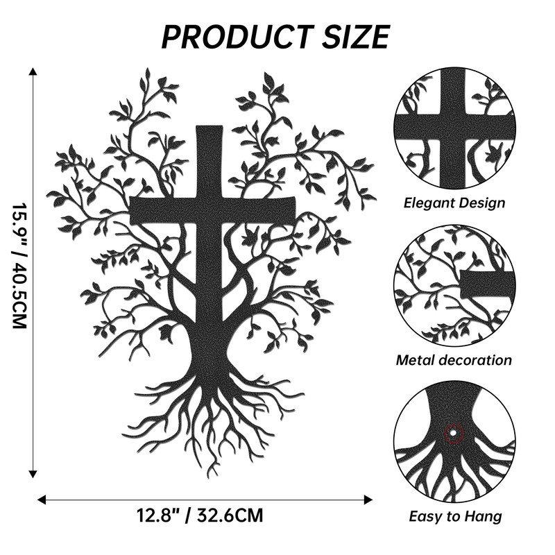 Wall Cross Sculpture Tree of Life Design