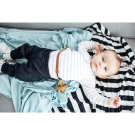 Large Premium Knit Baby Swaddle Receiving Blanket"Sonny Set" by Copper Pearl