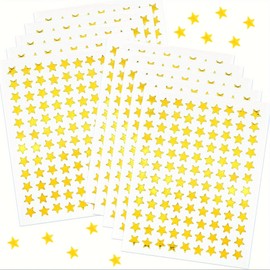 2160 Pcs 20 Sheets Tiny Gold Star Stickers,0.3" Diameter Gold Star Stickers,Reward Stickers for Children, Ideal for Reward Charts and More
