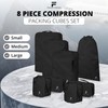 8 Piece Compression Packing Cubes Set - Double Capacity Design
