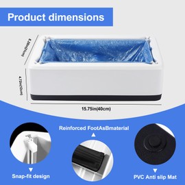Automatic Shoe Cover Dispenser Machine with 200 Pcs Disposable Non-Slip Booties, Reliable and User-Friendly, Fits Up to Size 11 US Men or Women, Ideal for Indoor, Home, and Office Use (White)