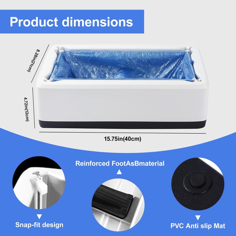 Automatic Shoe Cover Dispenser Machine with 200 Pcs Disposable Non-Slip