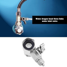 ECSiNG T Shut-off Valve 1/2 Inch Female, 1/2 Inch Male, 1/4 Inch Pipe Quick Coupling Through Valve Feedwater Adapter for Drinking Water Filter Under Sink