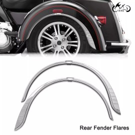 Unbranded Rear Chrome Fender Flares Skirts Trim Accents For Harley Trike Tri-Glide 2009-22