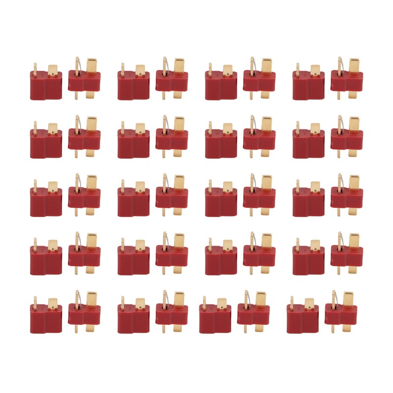 10 Sets T Plug Connectors Gold Plated Male and Female