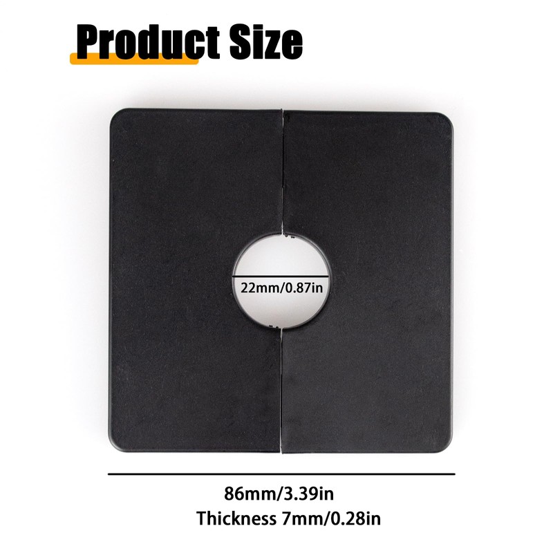 2-Pack Square ABS Plastic Wall Hole Decorative Covers for Wall-Mounted
