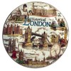 10cm Historical London Collage Plates with Gold Rims
