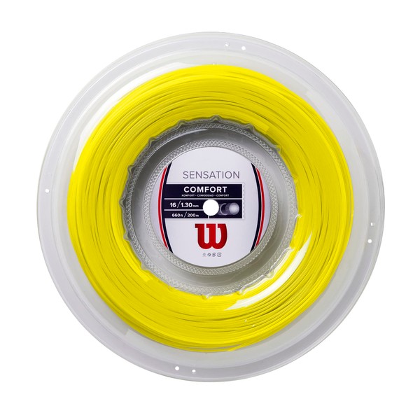 Wilson WR830900116 SENSATION YELLOW 16 REEL Tennis String String 688.6 ft (200 m) Yellow