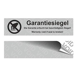 VOID Security Labels "Warranty Seal with Logo" on Roll - 80 x 20 mm - Black (100)