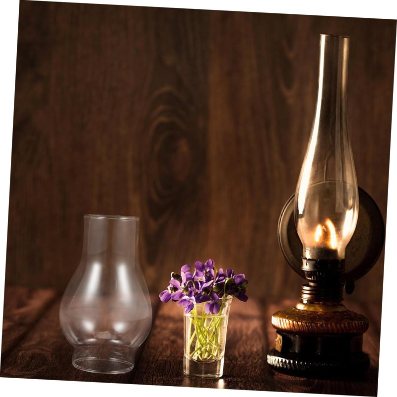 BIUDECO Elegant Retro Oil Lamp Shade Glass Chimney Windproof Cap