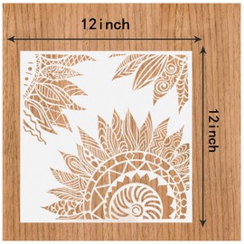 9 Pack(12x12 Inch) Large Mandala Stencils, Reusable Stencils for Painting Template Stencils Painting DIY Painting Art Scrapbook on Wood, Floor, Wall, Tile