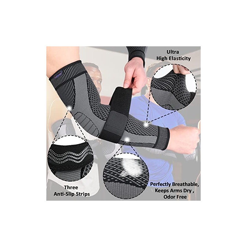beister 20-30 mmHg Compression Arm Sleeves with Elastic Strap