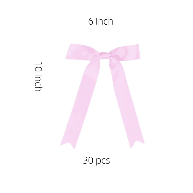 Satin Ribbon Bows with Twist Tie, 6 x 10 Inch,