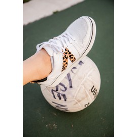 MIA Womens Alta Cheetah Print Lace Up Sneakers Shoes Casual - White - Size 6.5 B