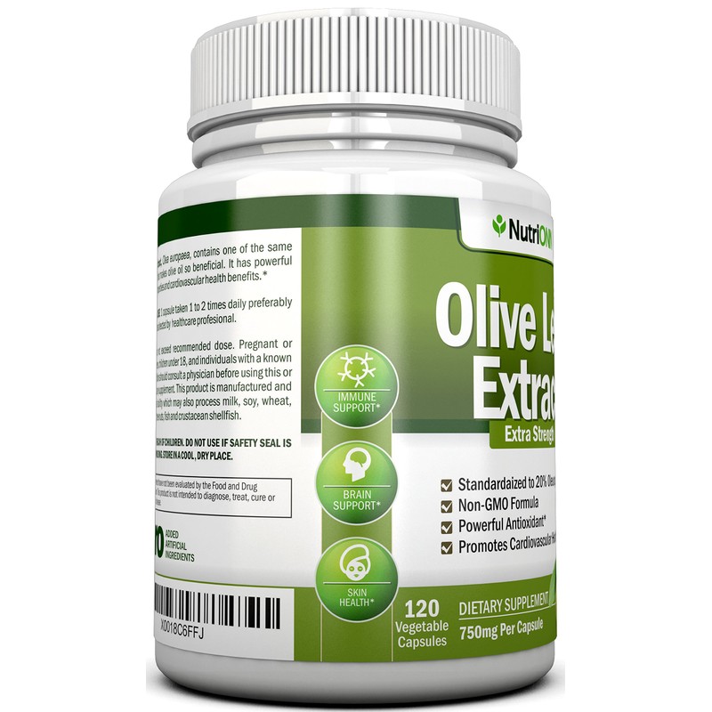 NutriONN Olive Leaf Extract - 750 Mg - 120 Capsules