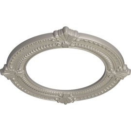 13 1/8"OD x 8"ID x 5/8"P Benson Ceiling Medallion (Fits Canopies up to 8"), Hand-Painted Pearl White