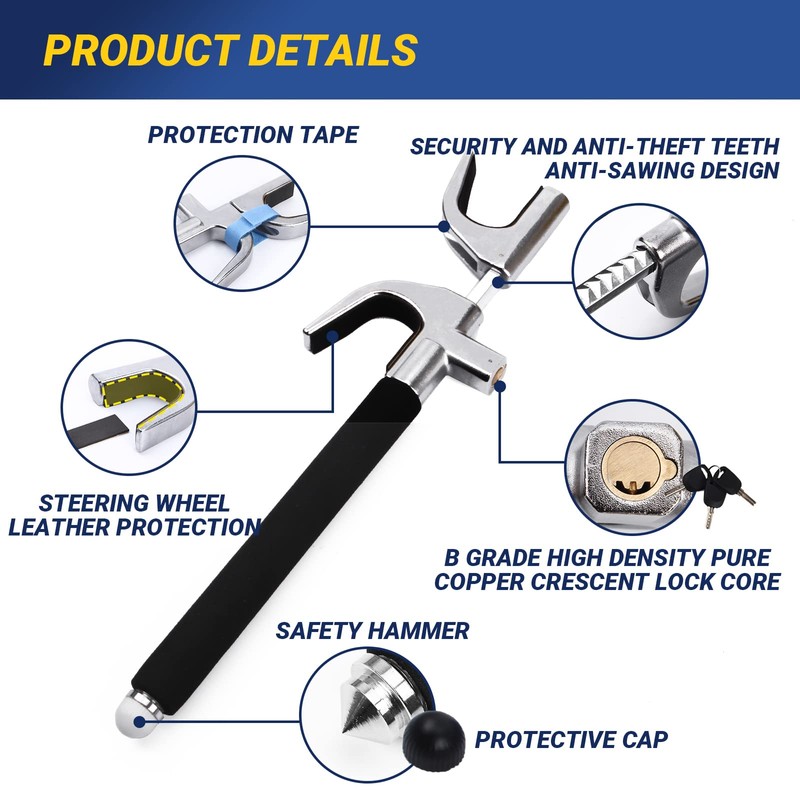 Car Steering Wheel Lock, Anti Theft Car Device for Car