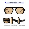VANLINKER Retro Square Aviator Sunglasses for Women Men 70s Vintage