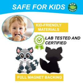 Fridge Magnets for Kids Forest Animals - Large Cute Rubber Animal Magnets for Fridge Whiteboard - Refrigerator Magnets for Toddlers - Baby Magnetic Educational Activities - Toddler Magnet Toys