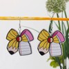 Teacher Earrings for Women Cute Acrylic Wooden Bow Pencil Earrings