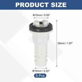 sourcing map 5Pcs Air Conditioner Drain Hose Connectors Elbow Fitting with Rubber Rings for Mini-Split Units and Window AC Unit 15mm, White