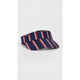 Lele Sadoughi Women's Striped Cotton Bow Tie Visor, Patriotic Stripe, One Size