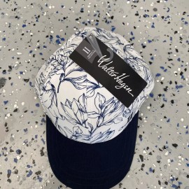 Walter Hagen Baseball Fitted Golf Hat WH P11 Cop-Prints INK Floral White.