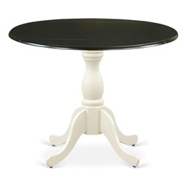 East West Furniture DST-BLW-TP Dublin Kitchen Table - a Round Dining Table Top with Dropleaf & Pedestal Base, 42x42 Inch, Multi-Color