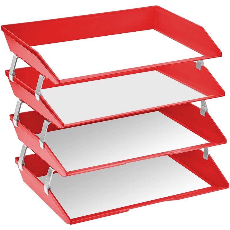Acrimet Facility 4 Tier Letter Tray Side Load Plastic Desktop