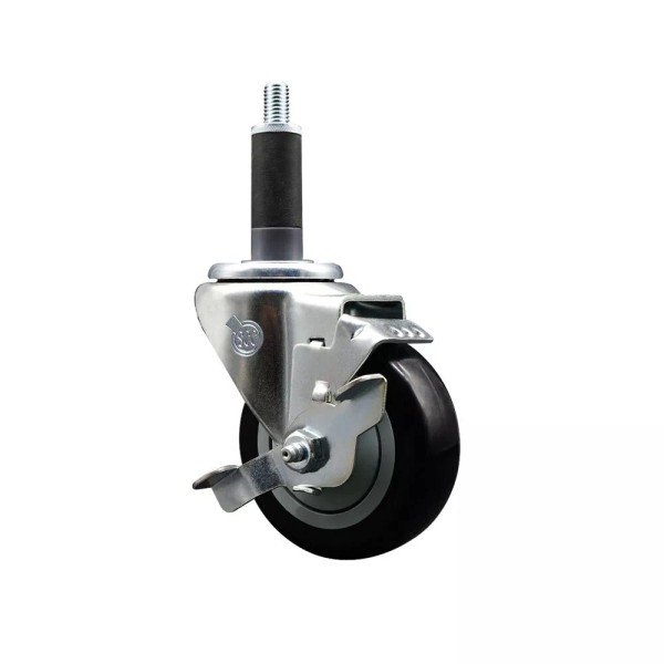 Service Caster 3.5 Inch Black Poly Swivel 1 Inch Expanding