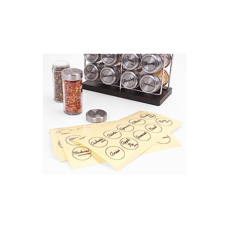 Orii Spice Labels - Clear Round - 160 Pre-Printed +20