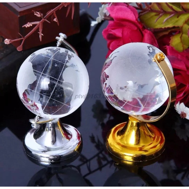 Idecor Esfera Mundo Globo Terraqueo Cristal 4 Cm Decoracion