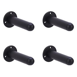 HANDLEZONE® 4 Pack 75mm / 3 inch Projecting Skirting Or Wall Mounted Door Stop - Black Matt