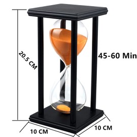 Sandglass 60 Minutes Timer Hourglass for Ornament Decoration Restaurant Living Room Home Closet Office Desk Bedroom Party Festival Christmas Wooden Frame Sand Timer Clock Orange