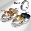 Stainless Steel Moon Stars Spinner Rings, Fidget Rings, - Style: